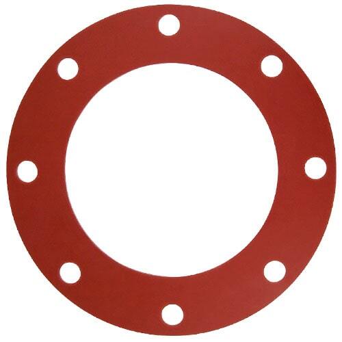 GSKRR4FF300 4" Red Rubber (SBR) Gasket, 300#, Full Face, (1/8" thick)